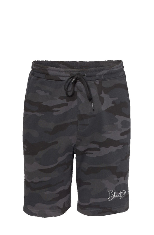 Black Love Camo Shorts